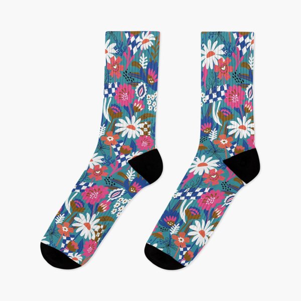Item preview, Bold Florals Modern royal teal, blue and hot pink designed and sold by pholiumsigma_design.