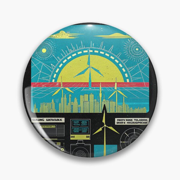 Item preview, Solarpunk: City Ringed by Wind Farms designed and sold by Raw-Ink.