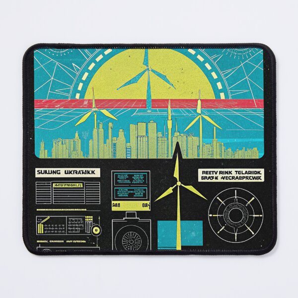 Item preview, Solarpunk: City Ringed by Wind Farms designed and sold by Raw-Ink.