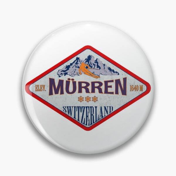 Item preview, Mürren, Switzerland, Vintage skiing badge design designed and sold by Wanderful-roads.