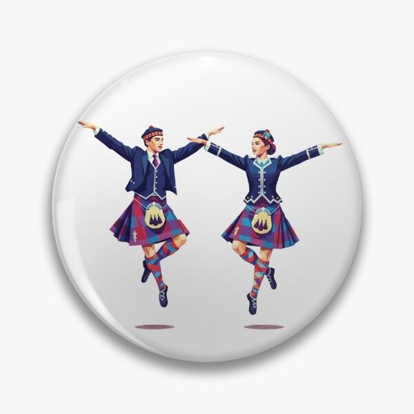Item preview, Scotland Highland Dancing Illustration - Colourful Scottish Tartan Art designed and sold by Loom on the Loch.