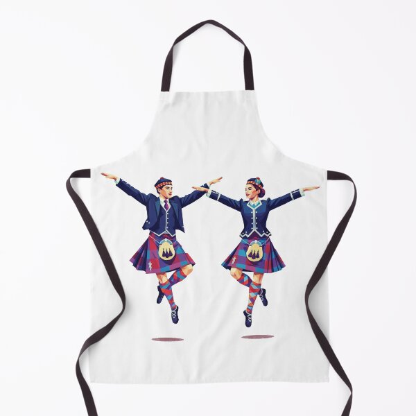 Item preview, Scotland Highland Dancing Illustration - Colourful Scottish Tartan Art designed and sold by Loom on the Loch.
