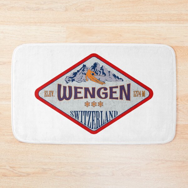 Item preview, Wengen, Switzerland, Vintage skiing badge design designed and sold by Wanderful-roads.