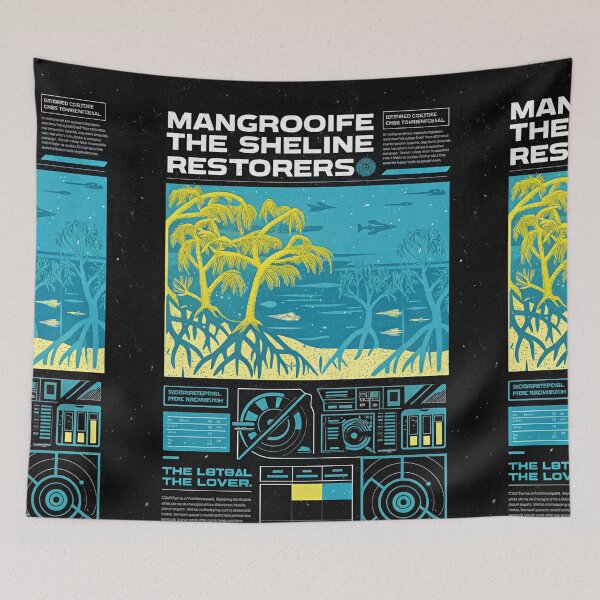Item preview, Solarpunk: Coastal Mangrove Restoration designed and sold by Raw-Ink.