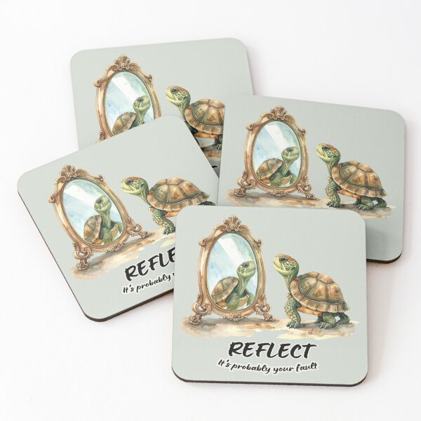 Item preview, Turtle looking at its reflection - it's probably your fault designed and sold by LiskoDesign.