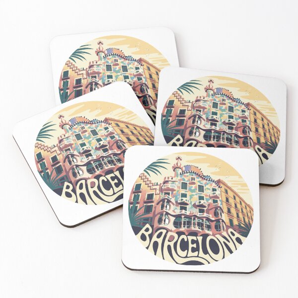 Item preview, Casa Batlló Barcelona Retro Art – Psychedelic 70s Architecture Illustration, Spain Travel Aesthetic designed and sold by CircinusStore.