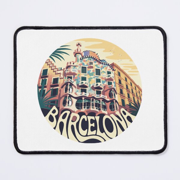 Item preview, Casa Batlló Barcelona Retro Art – Psychedelic 70s Architecture Illustration, Spain Travel Aesthetic designed and sold by CircinusStore.