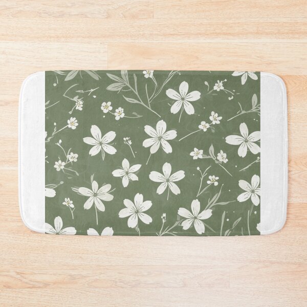 Item preview, Delicate Airy White Flowers - Minimalist Sage Botanical Design designed and sold by JaneMcCarthyDNA.