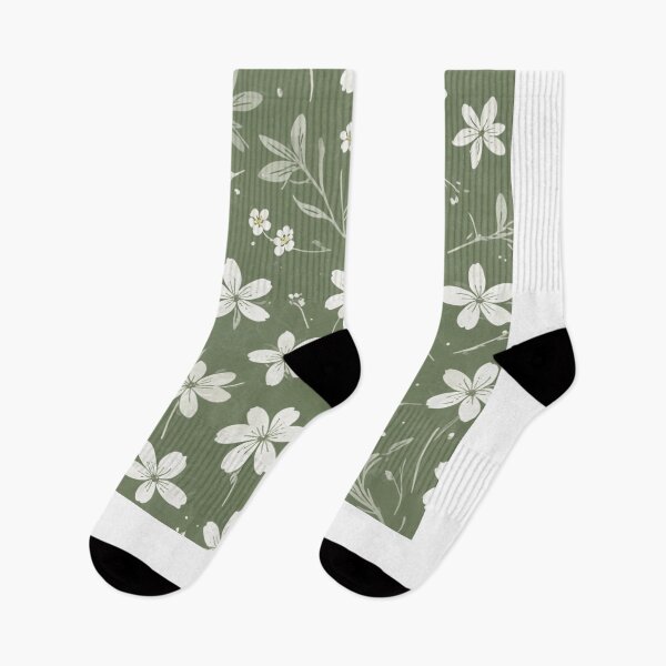 Item preview, Delicate Airy White Flowers - Minimalist Sage Botanical Design designed and sold by JaneMcCarthyDNA.