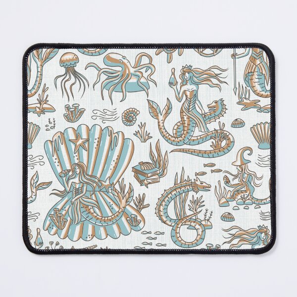 Item preview, Sea Witchery Toile de Jouy sage and gold designed and sold by pholiumsigma_design.