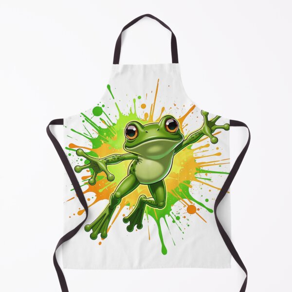 Artikelvorschau, Niedliches grünes Frosch-Design für Unisex – Lustige, verspielte digitale Kunst im Cartoon-Stil für T-Shirts und Hoodies entworfen und verkauft von Zippy Creation.