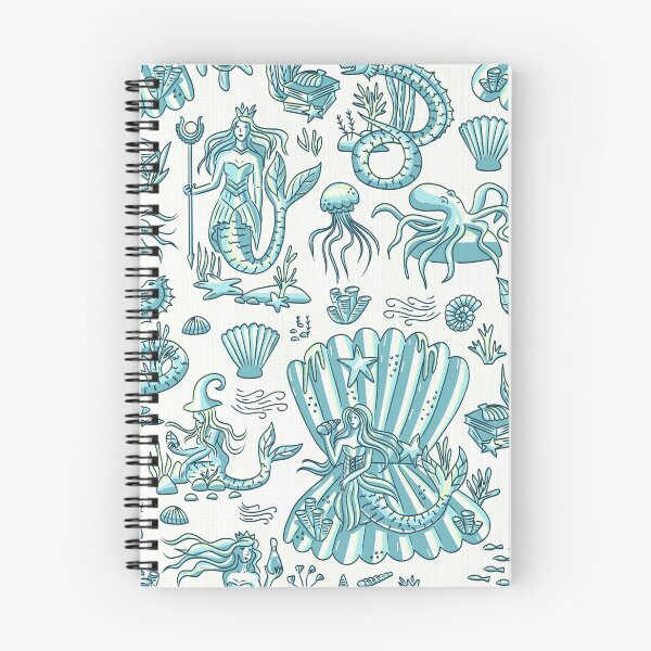 Item preview, Sea Witchery Toile de Jouy turquoise blue designed and sold by pholiumsigma_design.