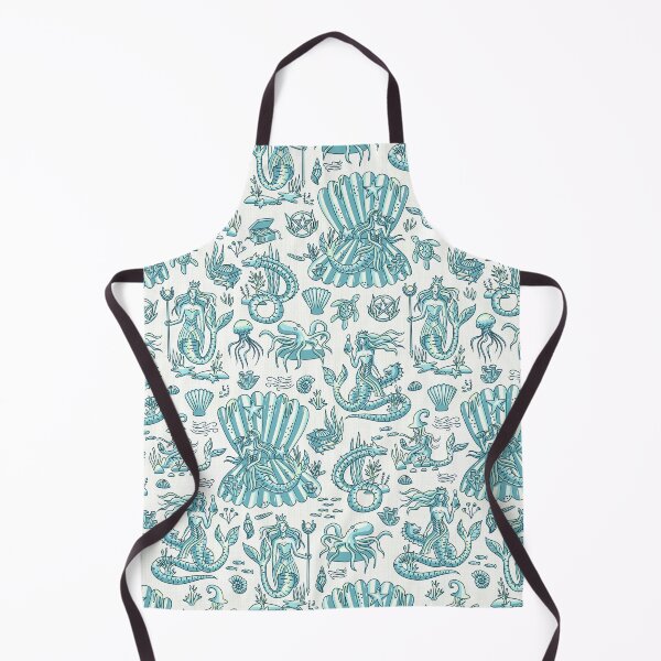 Item preview, Sea Witchery Toile de Jouy turquoise blue designed and sold by pholiumsigma_design.