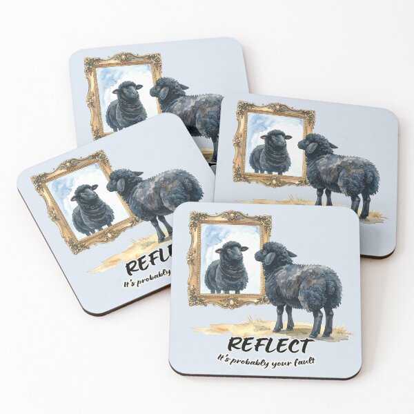 Item preview, Black sheep looks at its reflection, reflect - it's probably your fault designed and sold by LiskoDesign.