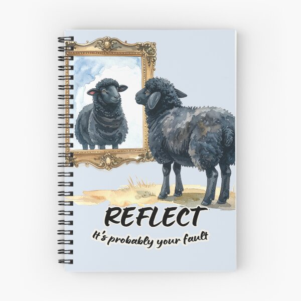 Item preview, Black sheep looks at its reflection, reflect - it's probably your fault designed and sold by LiskoDesign.