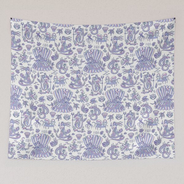 Item preview, Sea Witchery Toile de Jouy violet and pink designed and sold by pholiumsigma_design.