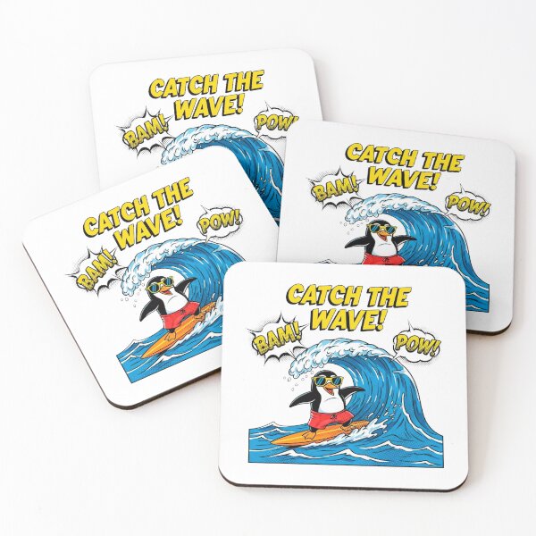 Item preview, Comic Book Style Surfing Penguin designed and sold by SholoStudio.