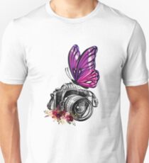 CAMERA AND BUTTERFLY VINTAGE PHOTOGRAPHER SHIRT Unisex T-Shirt