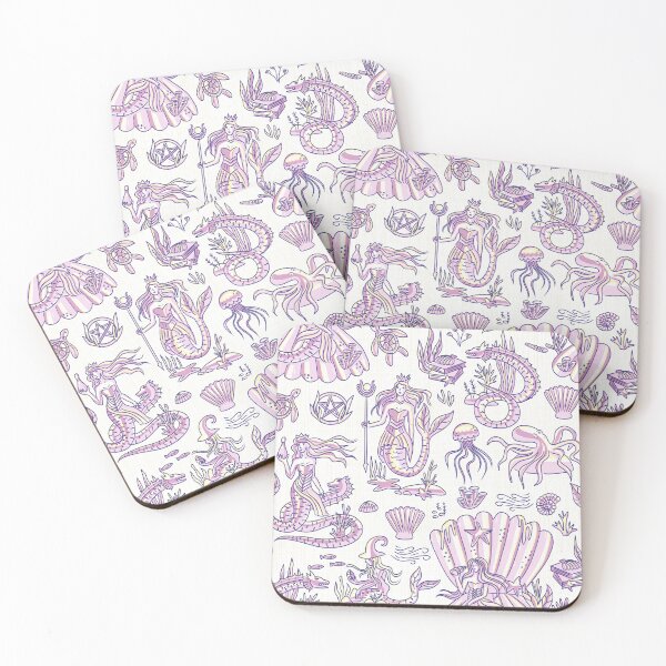 Item preview, Sea Witchery Toile de Jouy pink and butter yellow designed and sold by pholiumsigma_design.