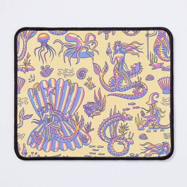 Item preview, Sea Witchery Toile de Jouy neon pink and yellow designed and sold by pholiumsigma_design.