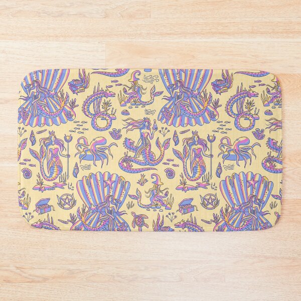 Item preview, Sea Witchery Toile de Jouy neon pink and yellow designed and sold by pholiumsigma_design.