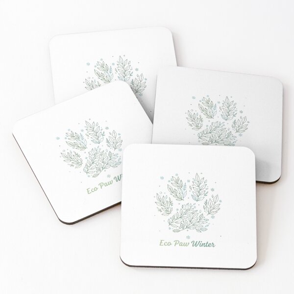 Item preview, Eco Paw Winter – Minimalist Leaf & Snowflake Paw Tee designed and sold by EcoArtTees.