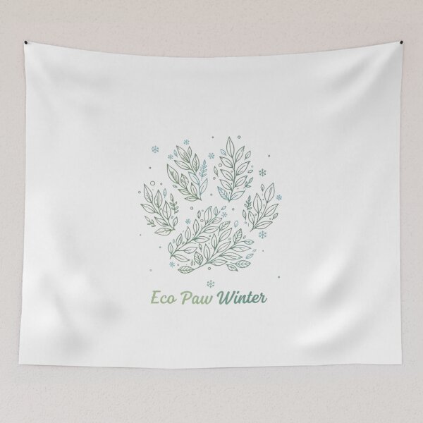 Item preview, Eco Paw Winter – Minimalist Leaf & Snowflake Paw Tee designed and sold by EcoArtTees.