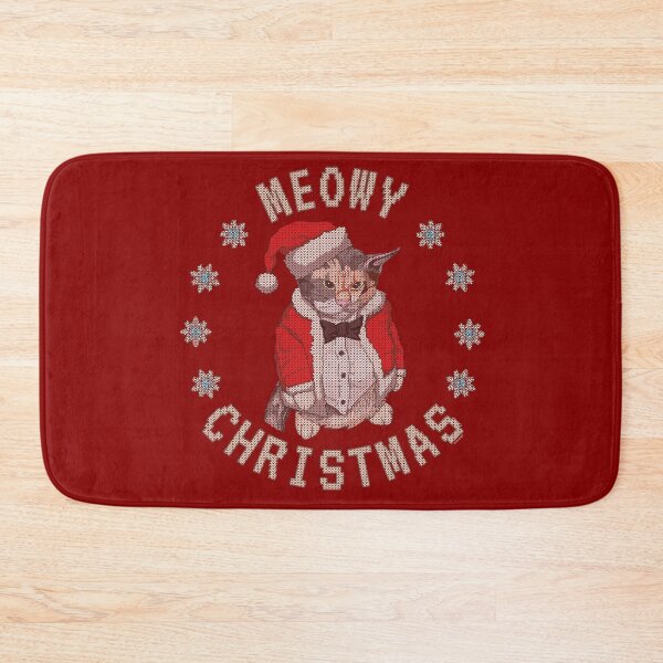 Item preview, Meowy Christmas – Chubby Christmas Cat Ugly Sweater Style designed and sold by LicencaPoetica.