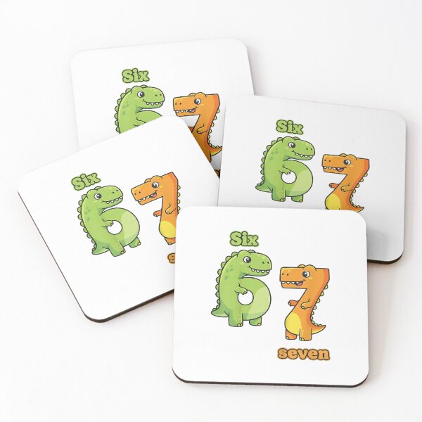 Item preview, Six Seven Dinosaur Friends Cute Colorful Learning Fun designed and sold by ajifujpost.