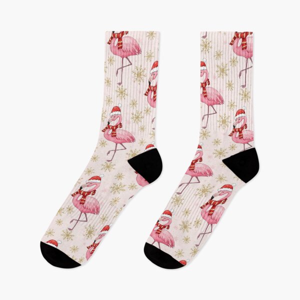 Item preview, Santa Flamingo Holiday Print designed and sold by LyssasMindArt.