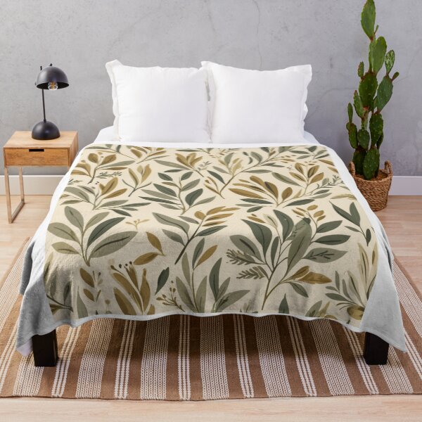 Item preview, Mediterranean Olive Branches - Sage & Gold Botanical Design designed and sold by JaneMcCarthyDNA.
