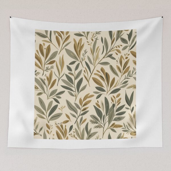 Item preview, Mediterranean Olive Branches - Sage & Gold Botanical Design designed and sold by JaneMcCarthyStudio.