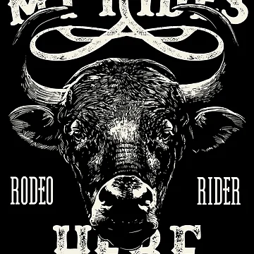 Artwork thumbnail, My Rides Here Bull Rider Rodeo Cowboy by JRRTs