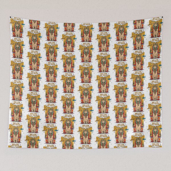 Item preview, Egyptian Pharaoh Cat Comic Art Nine Lives Throne designed and sold by SholoStudio.