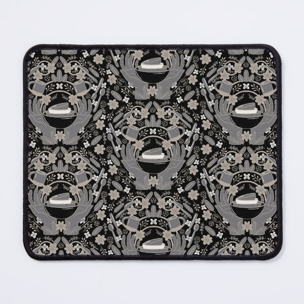 Item preview, Kitchen Magic Hands cups and flowers dark grey black designed and sold by pholiumsigma_design.
