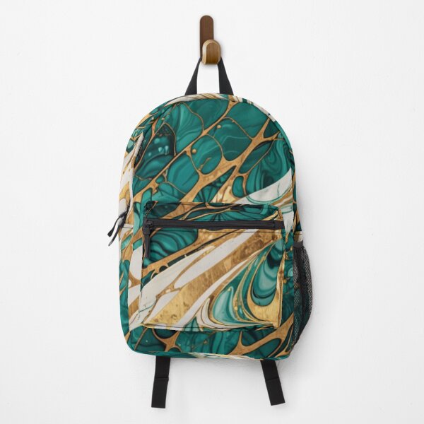 Item preview, Emerald & Gold Marble - Luxurious Fluid Pattern designed and sold by JaneMcCarthyStudio.