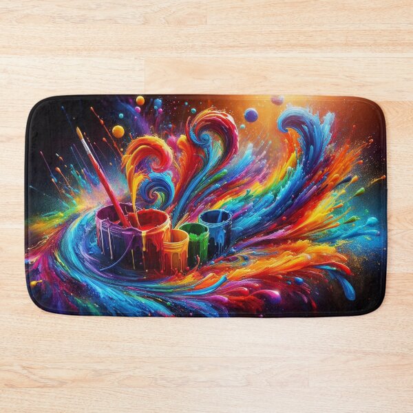 Item preview, Dynamic composition with colorful splashes of paint designed and sold by BenCoStyle.