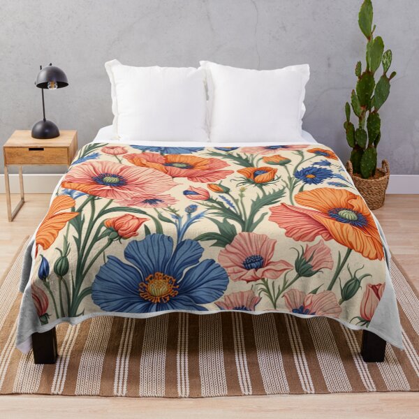 Item preview, Folk Poppies & Cornflowers - Stylized Floral Pattern designed and sold by JaneMcCarthyDNA.