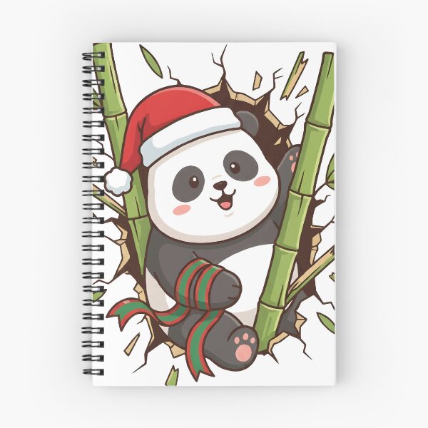 Item preview, Cute Panda Wearing Santa Hat designed and sold by ClubofStitches.