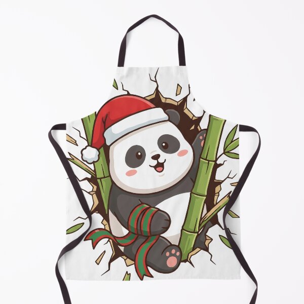 Item preview, Cute Panda Wearing Santa Hat designed and sold by ClubofStitches.