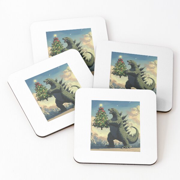 Item preview, Japanese Kaiju Carrying Christmas Tree Epic Winter Scene designed and sold by DarylPope.
