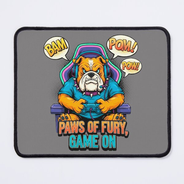 Item preview, Gamer Bulldog Comic Book Illustration Paws of Fury designed and sold by SholoStudio.