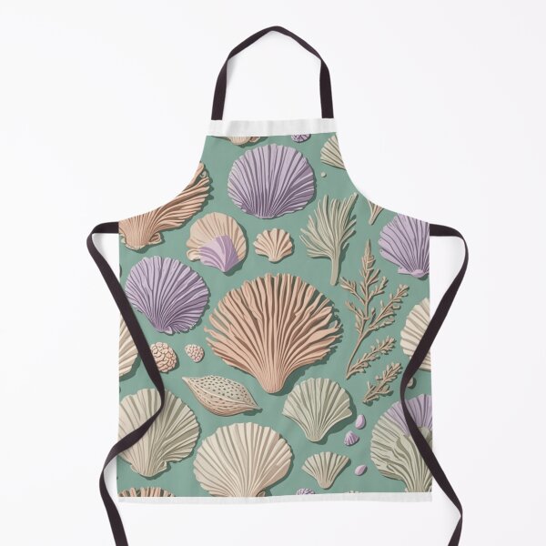 Item preview, Coastal Line Art – Seaweed, Shells & Coral in Soft Pastels designed and sold by JaneMcCarthyDNA.