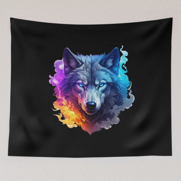 Item preview, Spirit Wolf in Neon Smoke T-shirt designed and sold by Alicjareign.