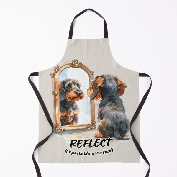 Item preview, Wirehaired dachshund dog looking at its reflection - it's probably your fault designed and sold by LiskoDesign.