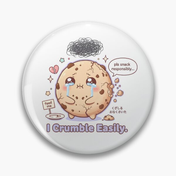 Item preview, Cute Cookie Pun – “I Crumble Easily” | Funny Kawaii Snack Character designed and sold by Snackwear Apparel.