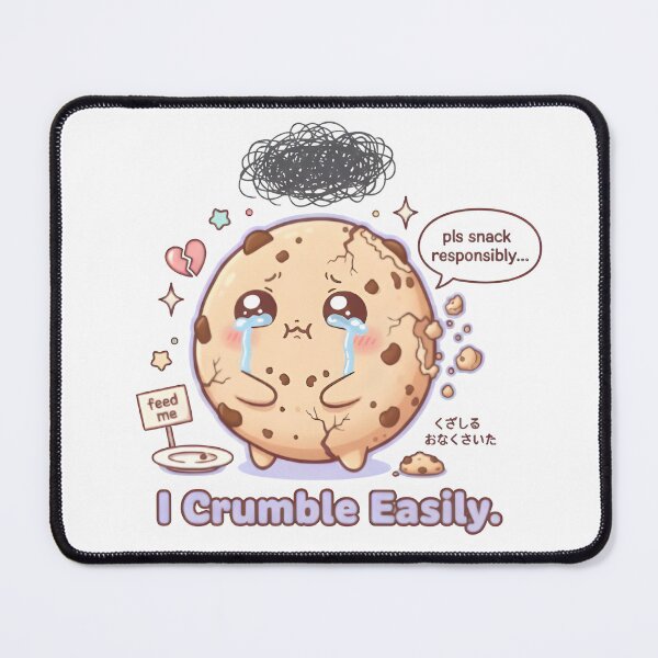 Item preview, Cute Cookie Pun – “I Crumble Easily” | Funny Kawaii Snack Character designed and sold by Snackwear Apparel.