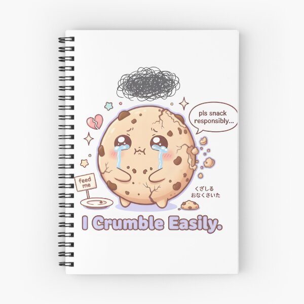 Item preview, Cute Cookie Pun – “I Crumble Easily” | Funny Kawaii Snack Character designed and sold by Snackwear Apparel.