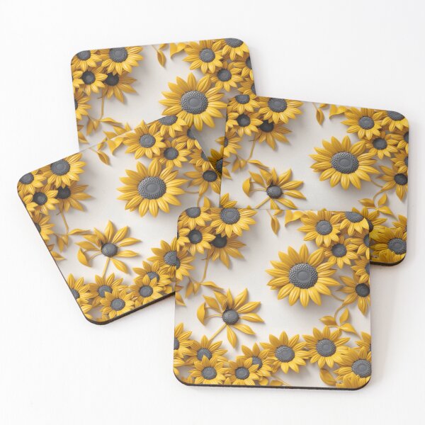 Item preview, 3D Sunflower Heads - Bright Botanical Art on White designed and sold by JaneMcCarthyDNA.