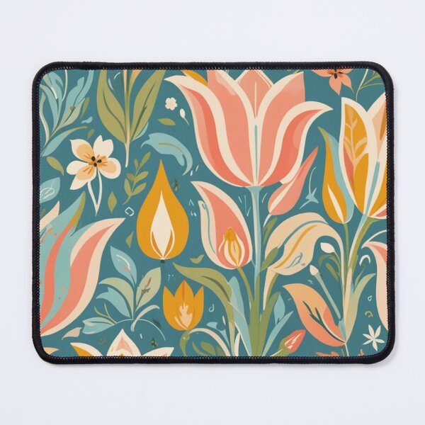 Item preview, Folk Spring Blossoms - Pastel Tulips & Floral Motif Art designed and sold by JaneMcCarthyDNA.